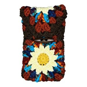 HANDMADE Crocheted Daisy Granny Square Phone Cover Pouch